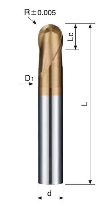 2 Flutes – Ball Endmill – Hard Material