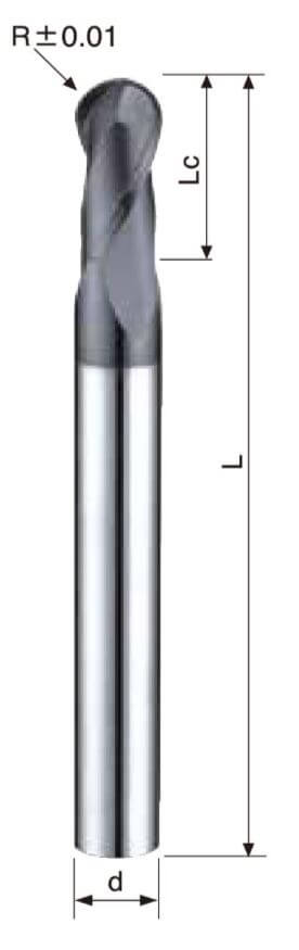 2 Flutes – Ball Endmill – Long Shank