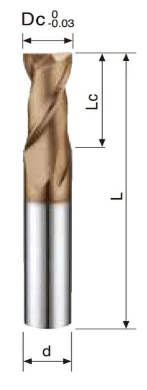 2 Flutes – Flat Endmill – Hard Material