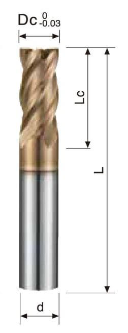 4 Flutes – Flat Endmill – Hard Material