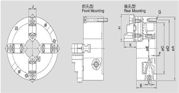 4 Jaws Scroll Chuck Powerful Type