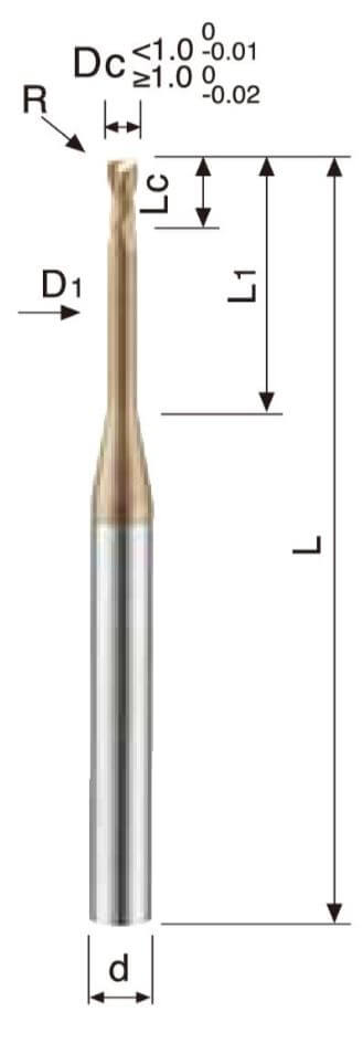 2 Flutes – Radius Endmill – Long Neck – Hard Material